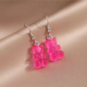 🆕Pink Candy Gummy Bear Dangle Earrings
